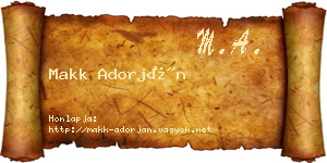 Makk Adorján névjegykártya